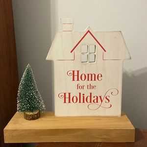 Martha Stewart table top home for the holidays adorable white house